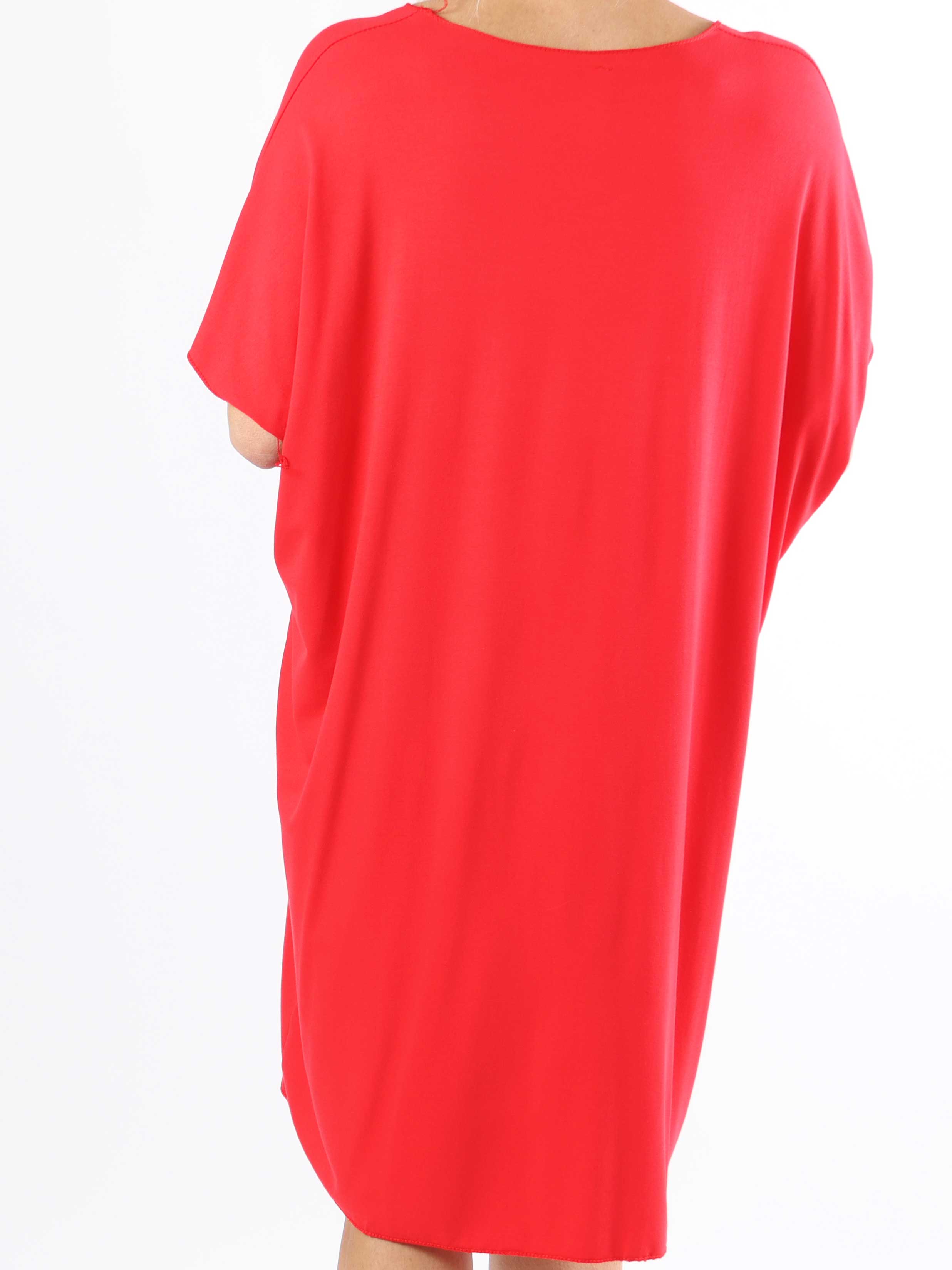 Vogue - Plus size t-shirtkjole i viskose med guld skrift